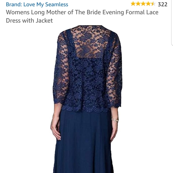 Mother of Bride Lace Dress with Jacket - Picture 2 of 8